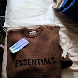Fog Essentials Brown Logo Knit Sweater 